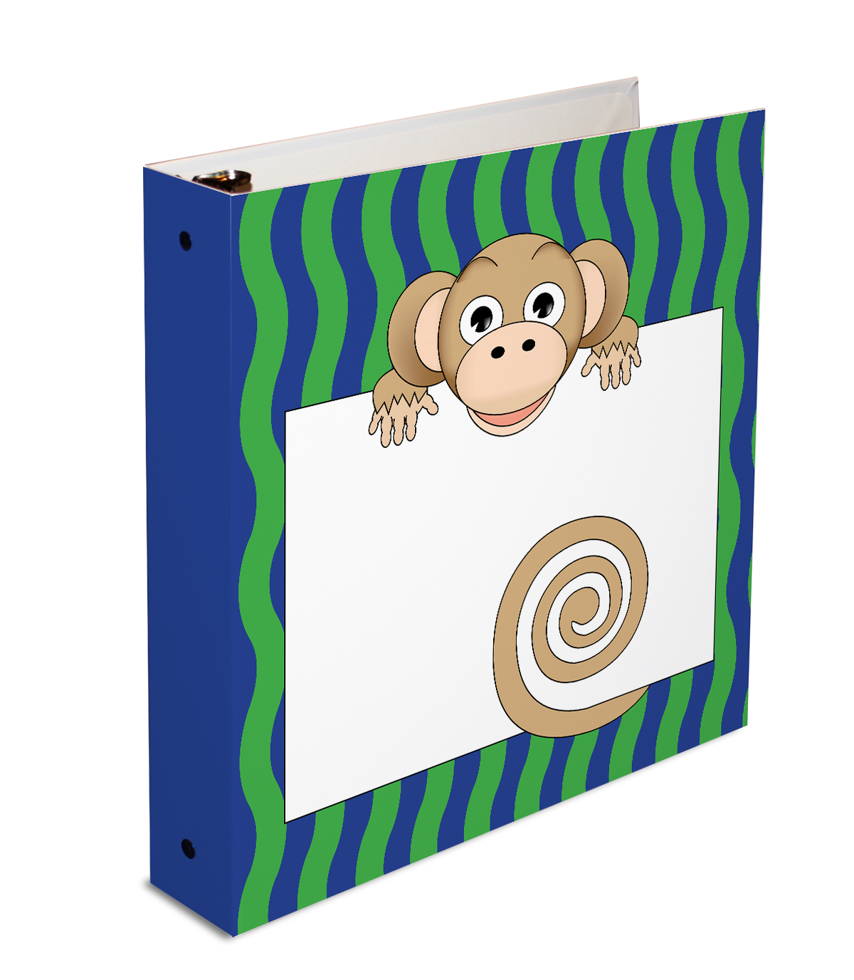 Jungle Animals Monkey  3-Ring Binder