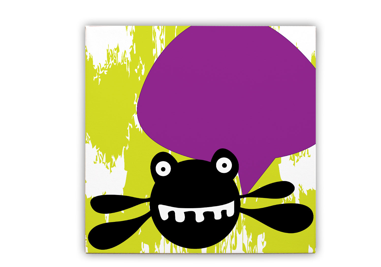 Black beast canvas wall hanging, kids' wall art, canvas wall art, personalized wall art