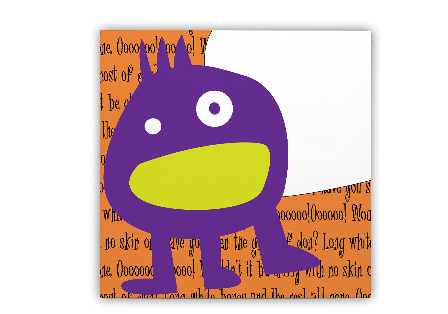 Angry Alien Wall Hanging, Canvas Wall Hanging, Personalized Wall Hanging