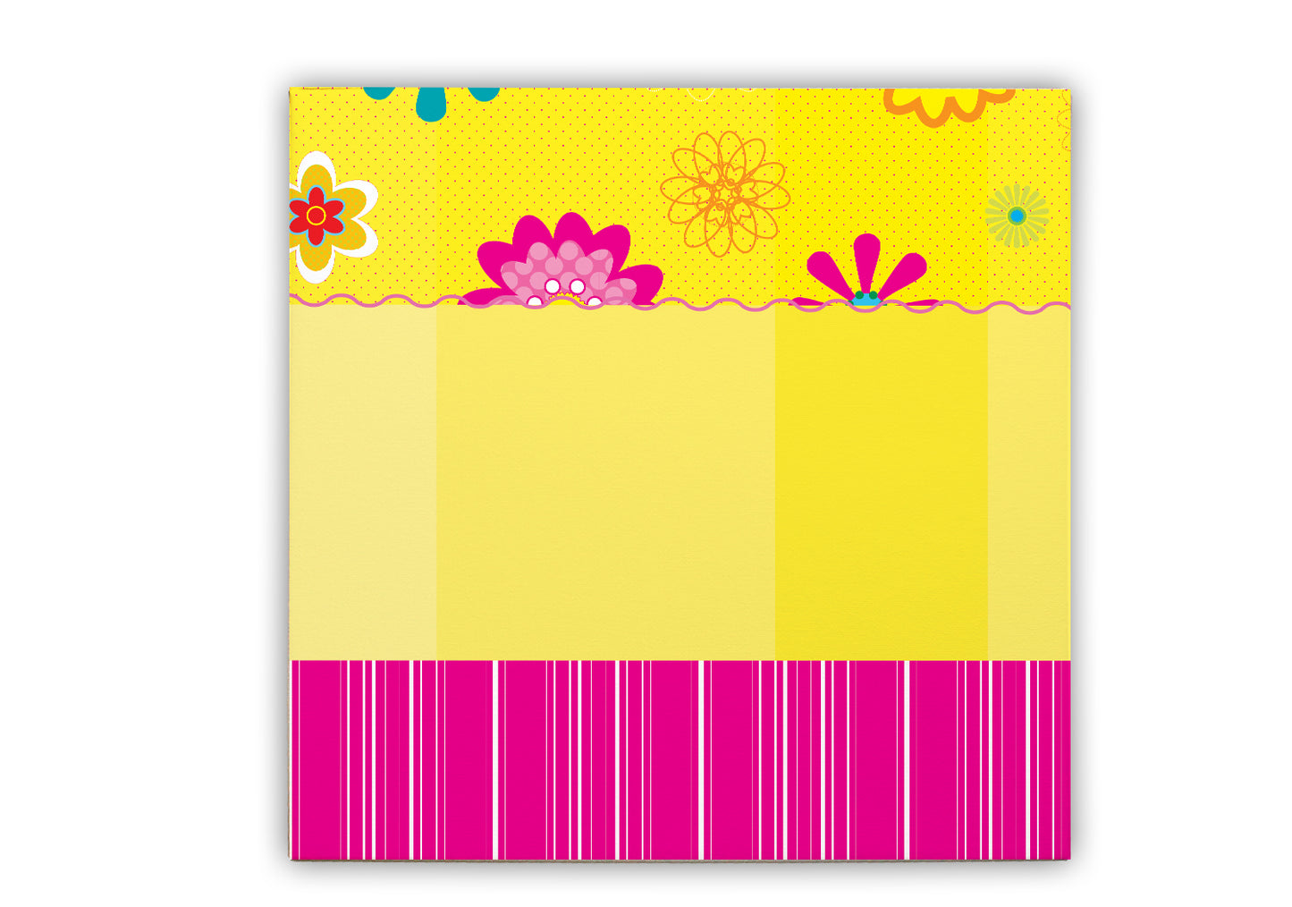 Floating Flowers & Stripes Pink Canvas Wall Hanging