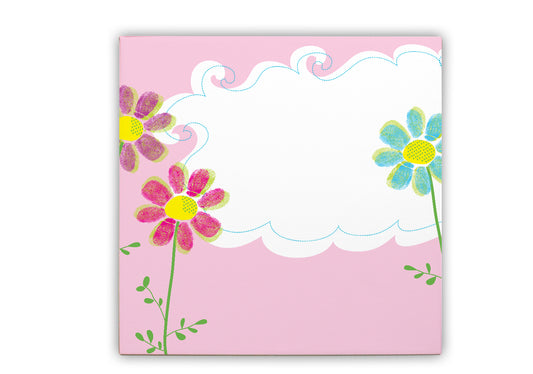 Fingerprint Flowers Canvas Wall Hanging