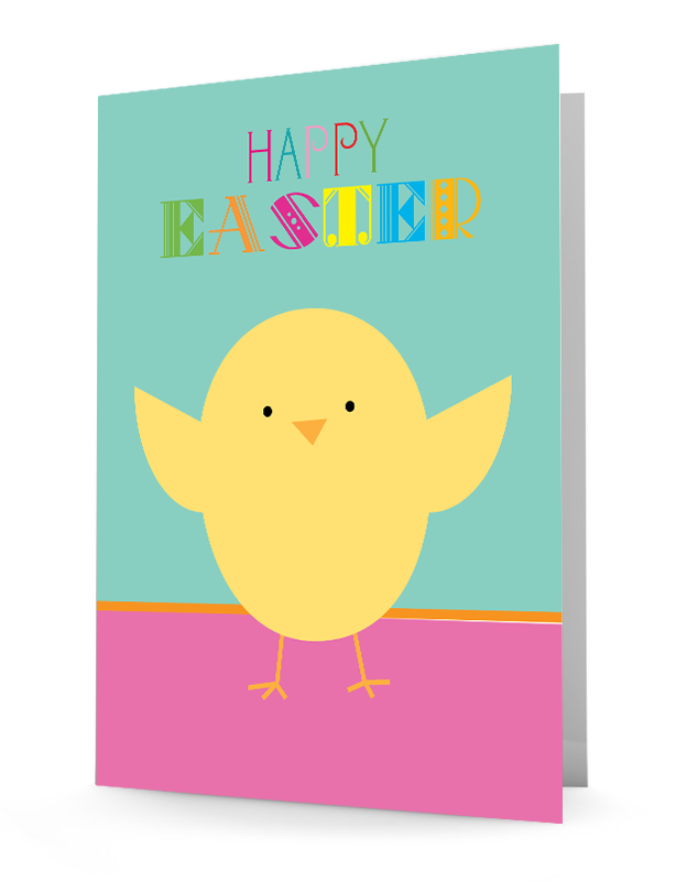 laminated folder, 2-pocket folder, easter chick folder