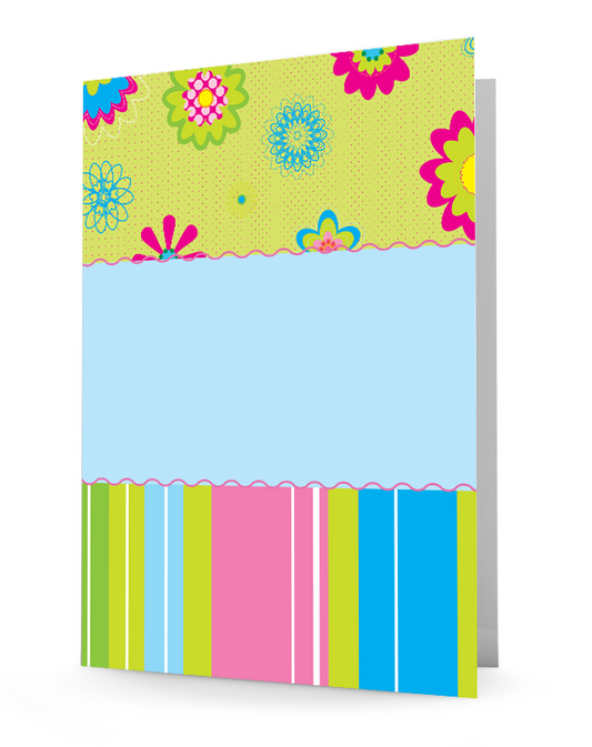 laminated folder, 2-pocket folder, floral folder, personalized folder