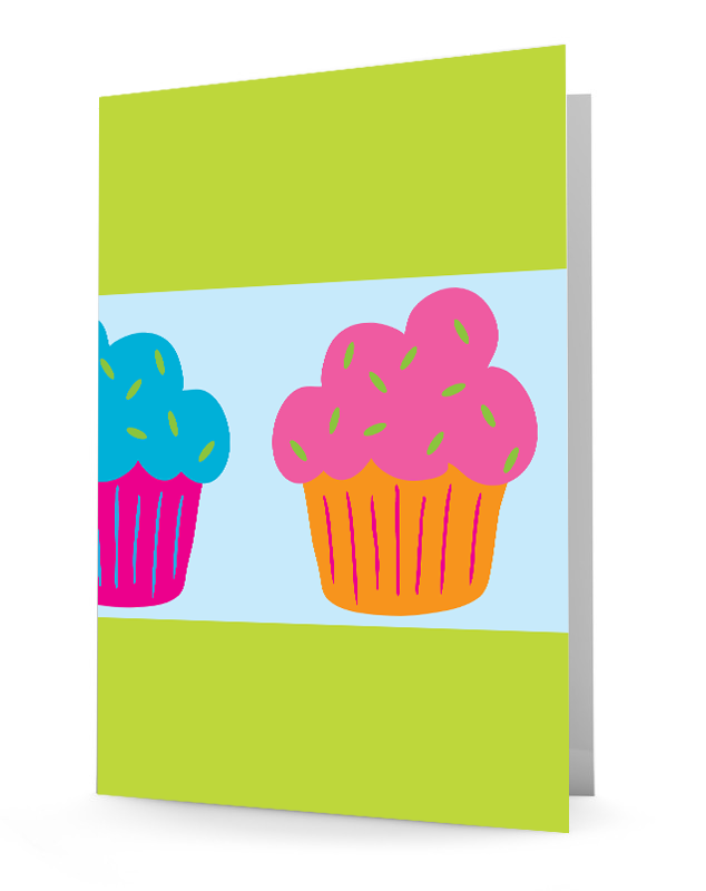 cupcake folder, personalized folder, laminated folder, 2-pocket folder