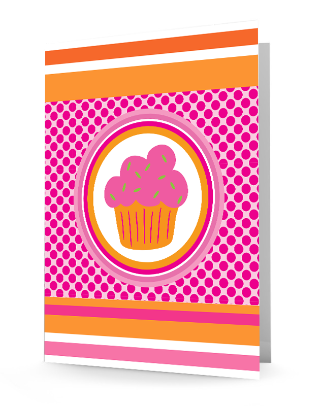 laminated folder, 2-pocket folder, cupcake folder, personalized folder