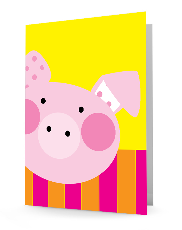 Piggy Folder, 2-pocket folder, laminated folder