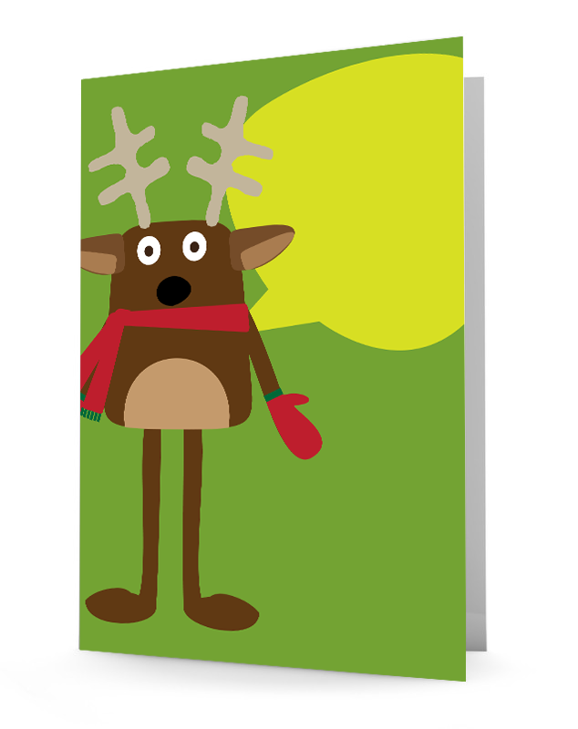 Reindeer folder, laminated folder, 2-pocket folder