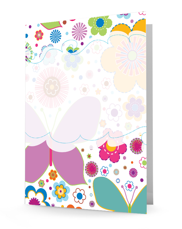 Butterfly menagerie folder, personalized folder, laminated 2-pocket folder