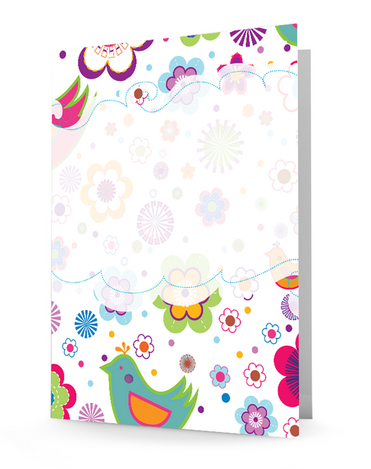 Bird Menagerie Folder, 2-pocket folder, laminated folder, personalized folder