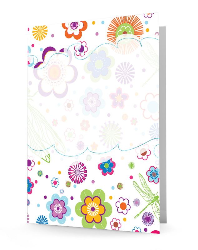 dragonfly menagerie folder, personalized folder, laminated folder, 2-pocket folder