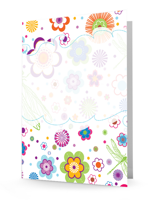 dragonfly menagerie folder, personalized folder, laminated folder, 2-pocket folder