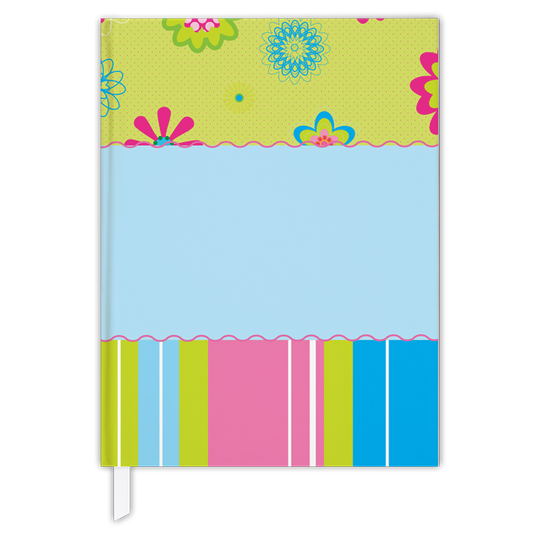 Floating Flowers & Stripes Blue Journal