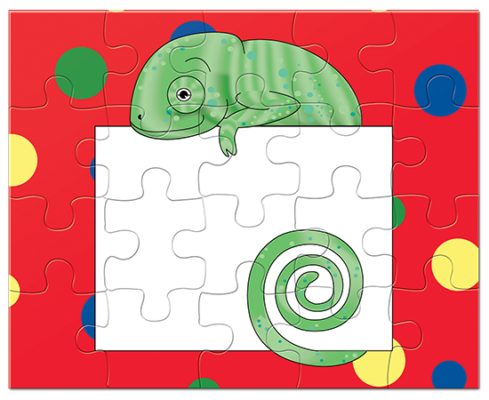 Jungle Animals Chameleon Puzzle