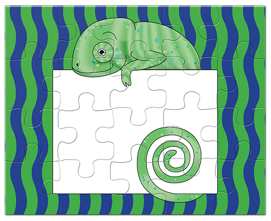 Jungle Animals Chameleon Puzzle