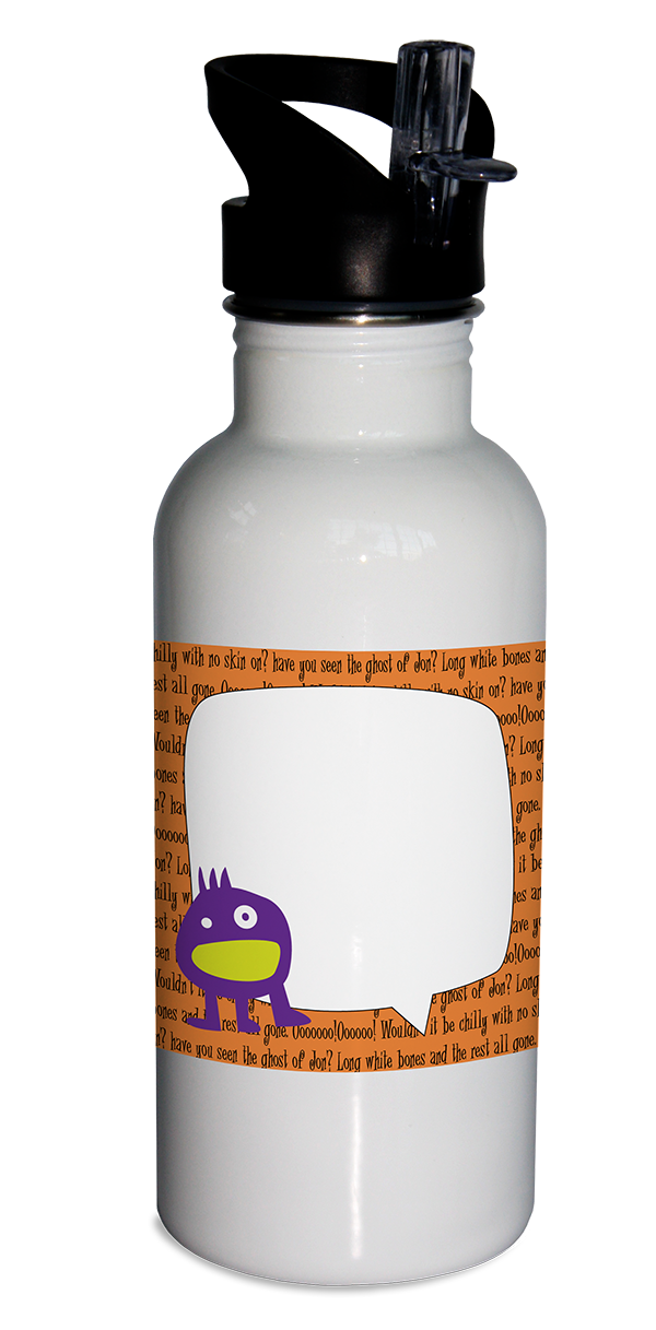 Water bottle, personalized water bottle, angry alien water bottle, 20-oz water bottle