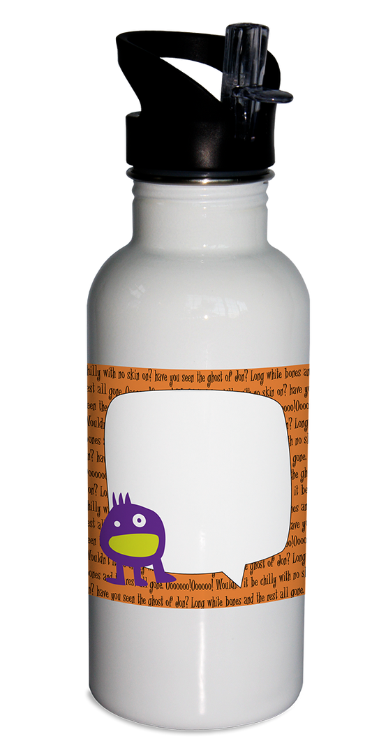 Water bottle, personalized water bottle, angry alien water bottle, 20-oz water bottle