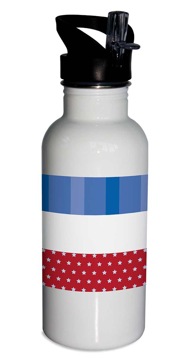 American Dream Water Bottle, personalized water bottle, stars and stripes water bottle