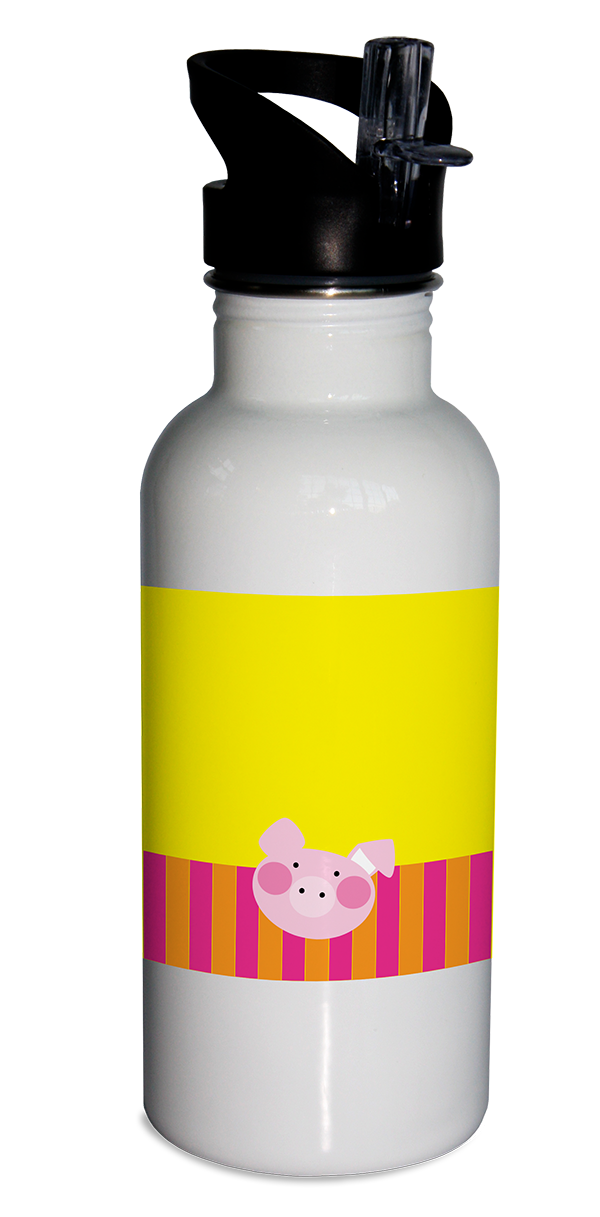 Piggy water bottle, stainless steel water bottle, kids' water bottle