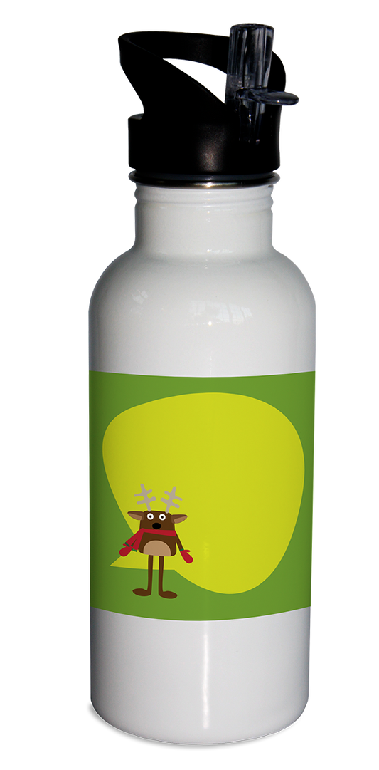 water bottle, reindeer water bottle, kids' water bottle, personalized water bottle