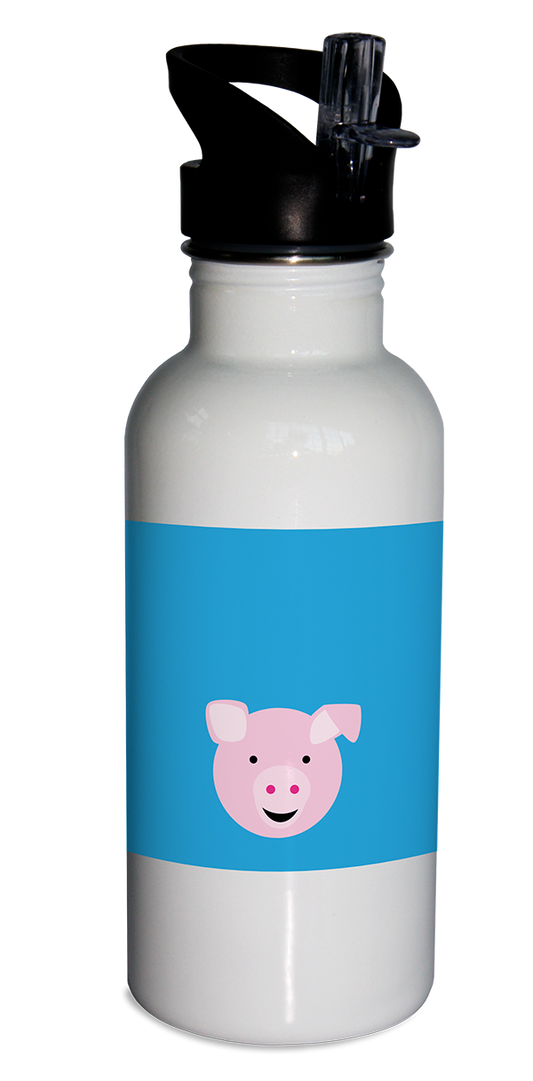 water bottle, pig water bottle, kid's water bottle, personalized water bottle