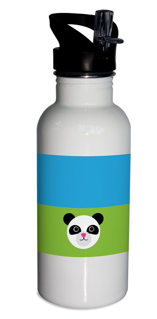 panda water bottle, personalized water bottle, kid's water bottle