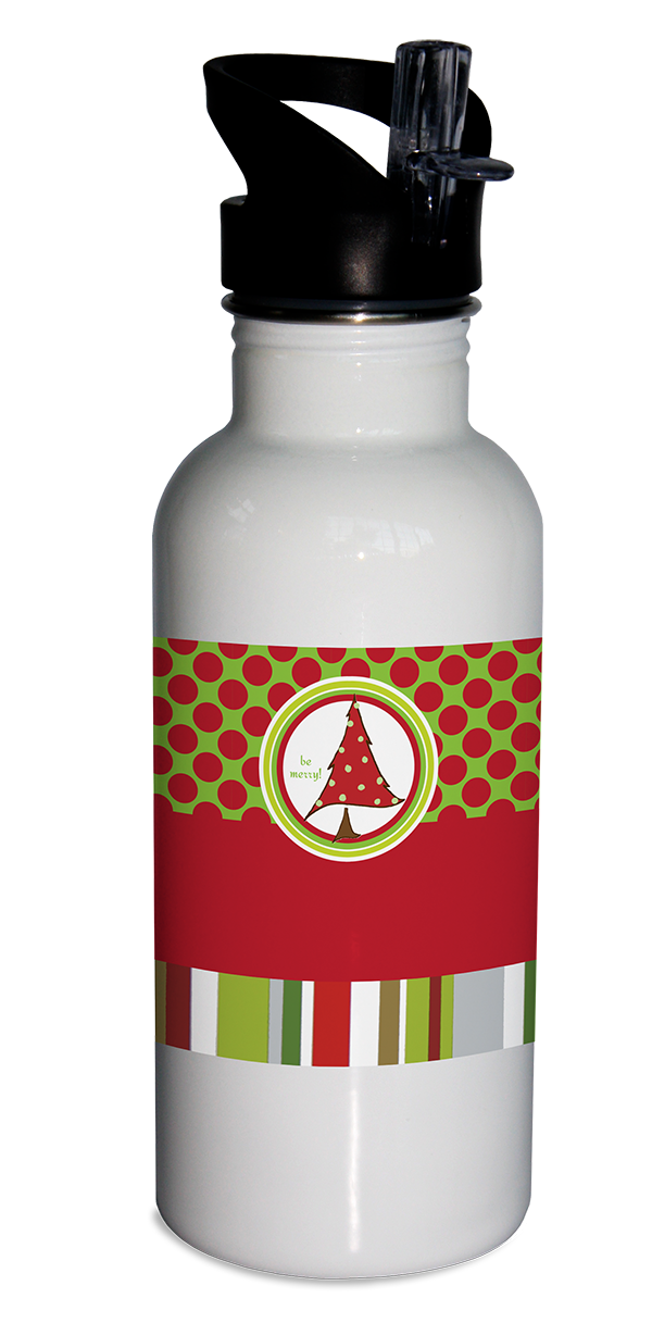 water bottle, personalized water bottle, Christmas tree water bottle