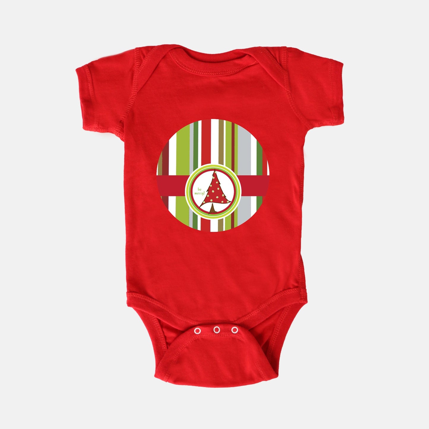 Christmas Tree Short-Sleeve Baby Bodysuit