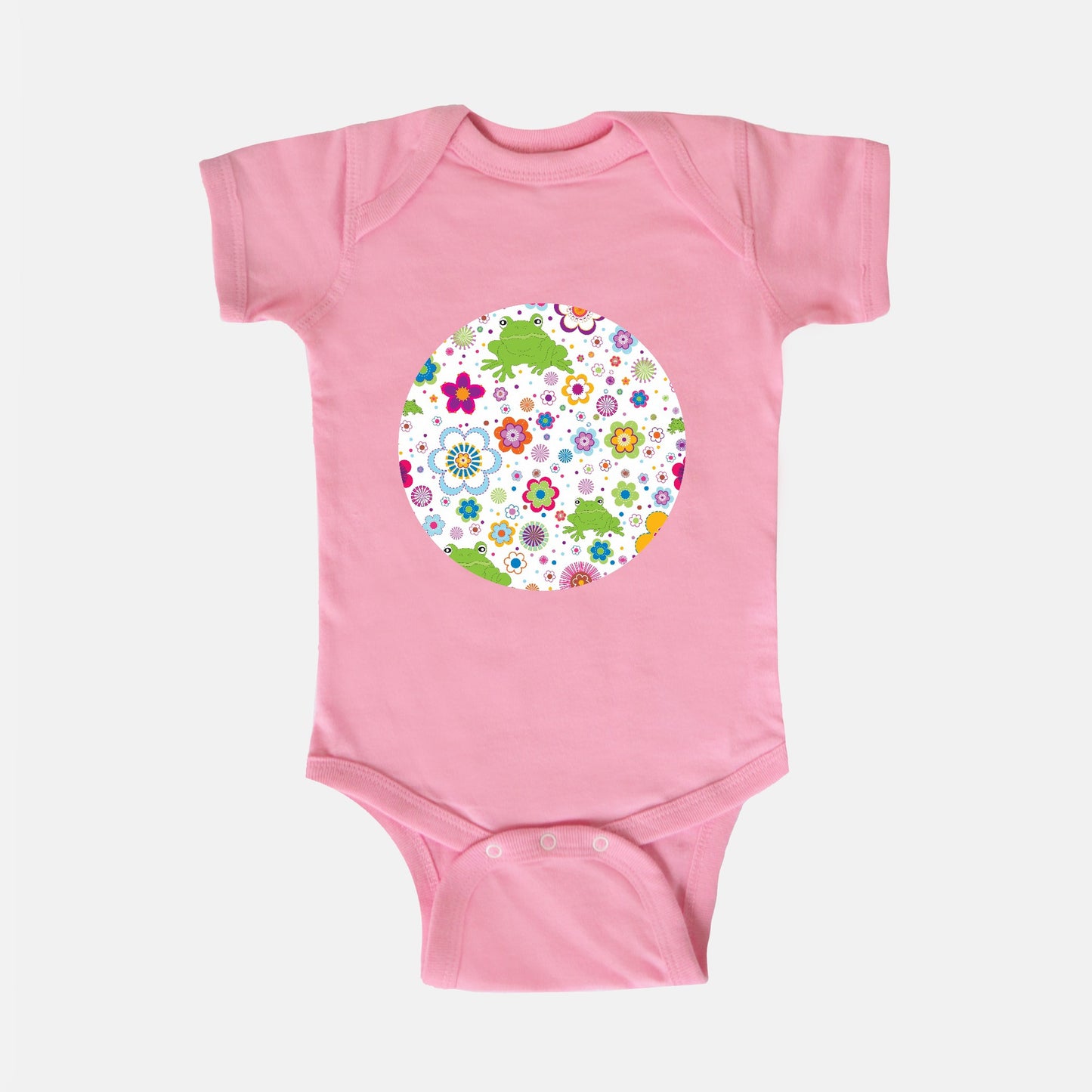 Frog Menagerie Short-Sleeve Baby Bodysuit