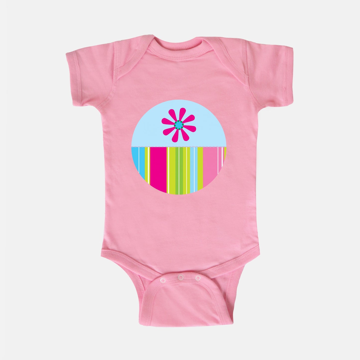 Floating Stripes Short-Sleeve Baby Bodysuit