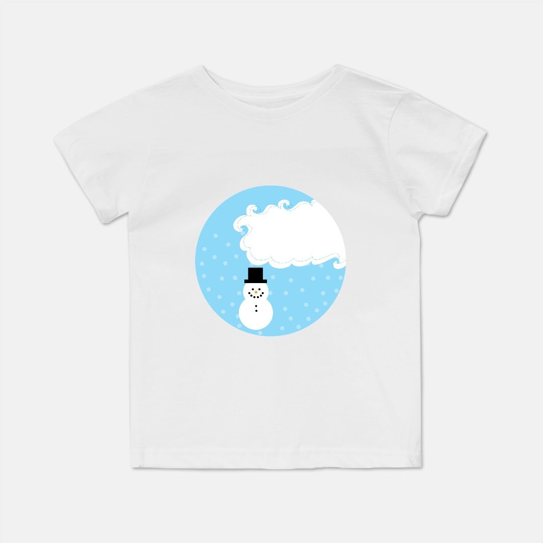 Whimsical White Snowman Short-Sleeve Toddler Tee