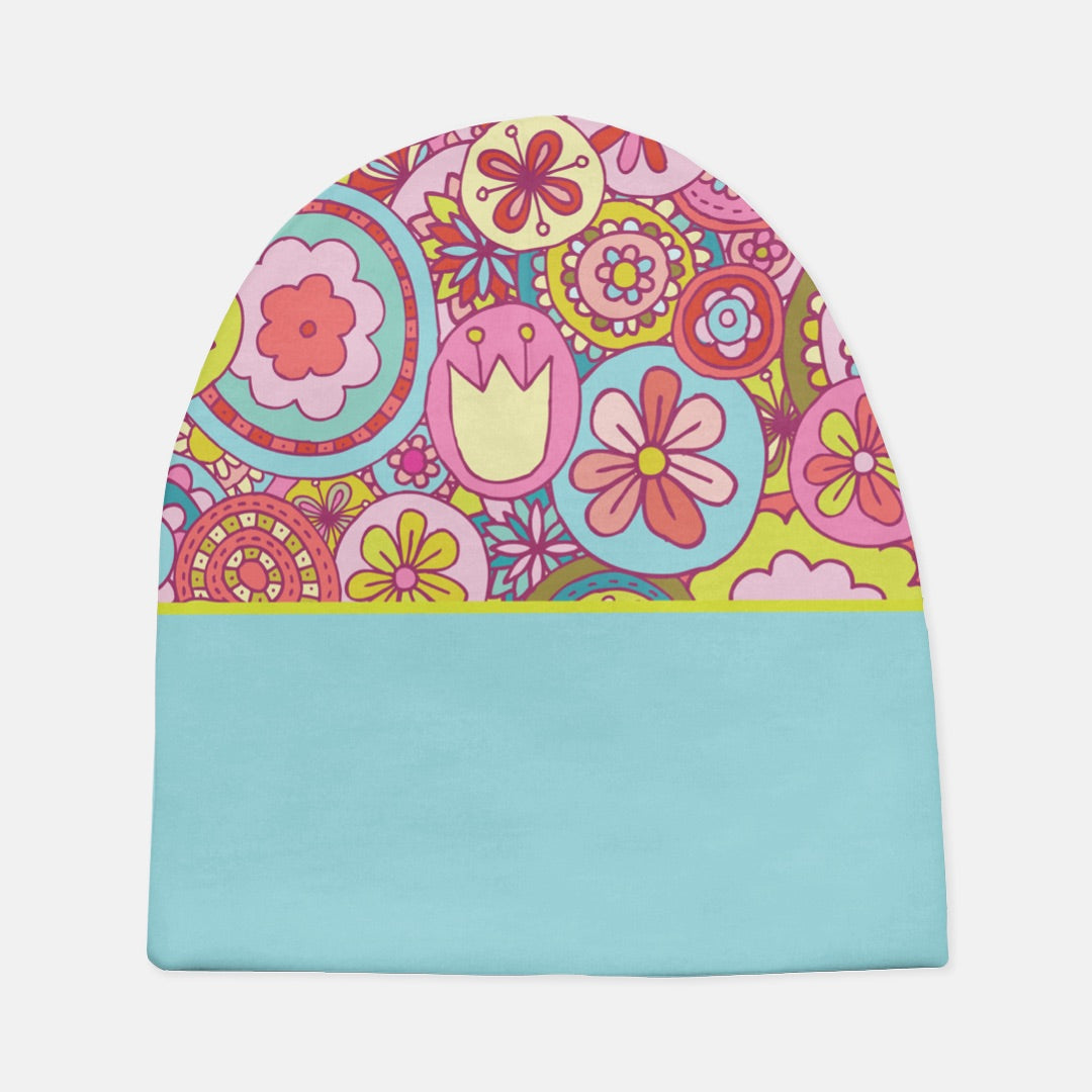 Retro Flowers Collage Baby Beanie Hat