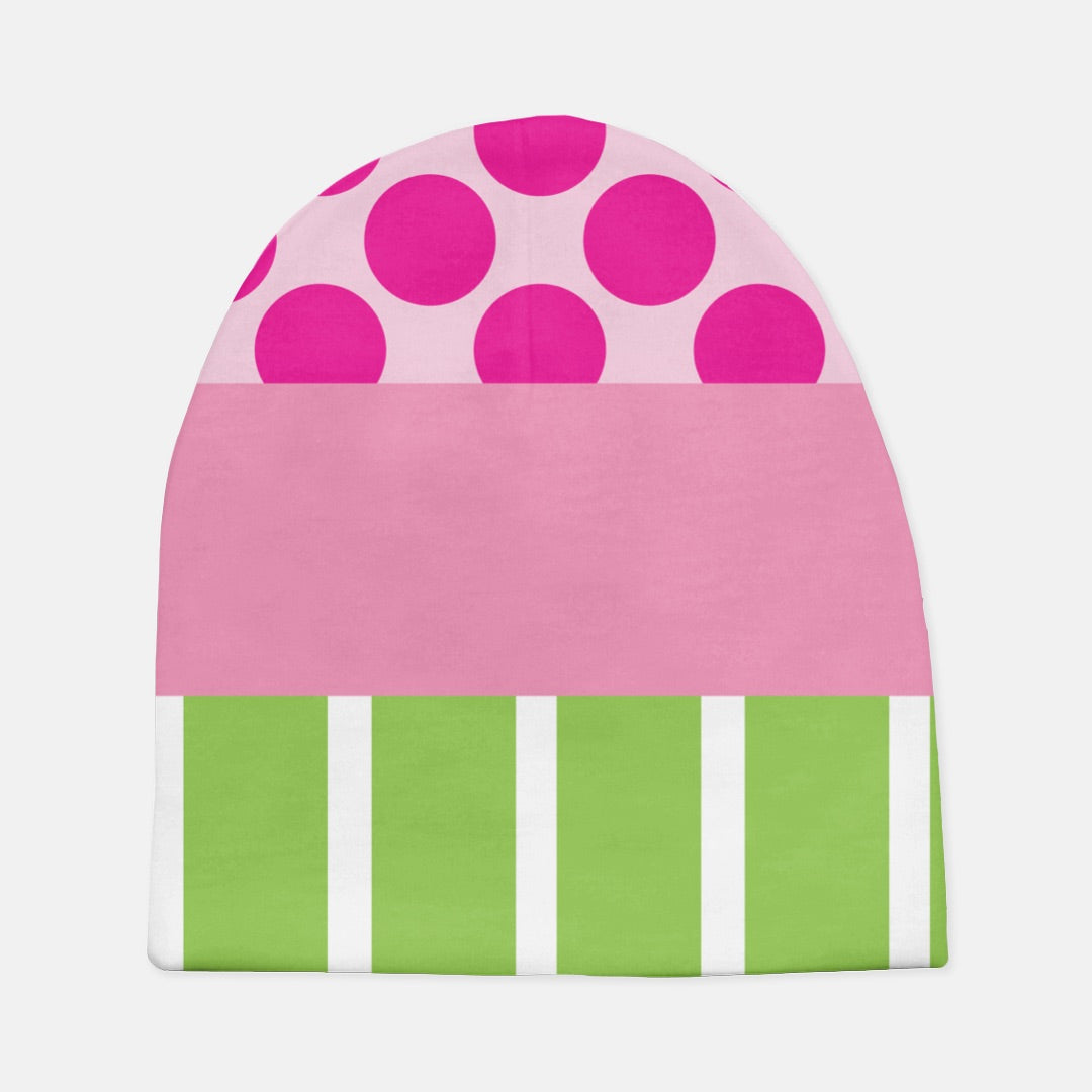 Polka Dots & Hearts Coordinating Baby Beanie Hat