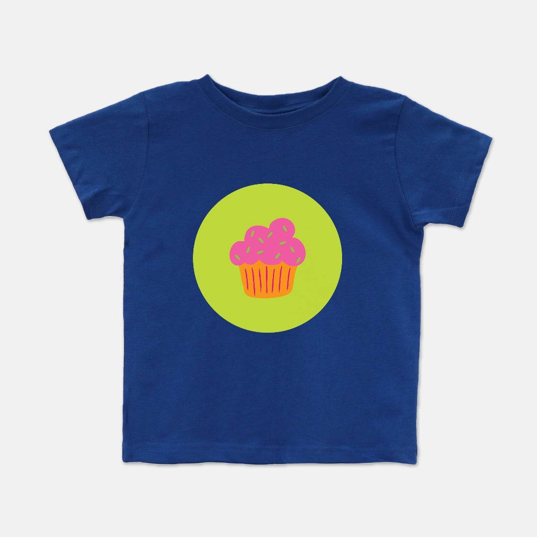 Cupcake Trio Short-Sleeve Toddler Tee | Pink Cupcake