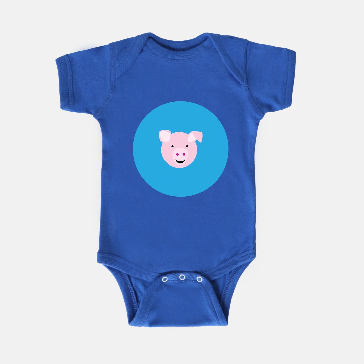 Fantastic Farm Pig Short-Sleeve Baby Bodysuit