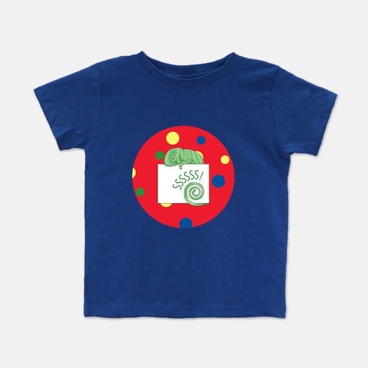 Jungle Animals Chameleon Short-Sleeve Toddler Tee, Red Pattern