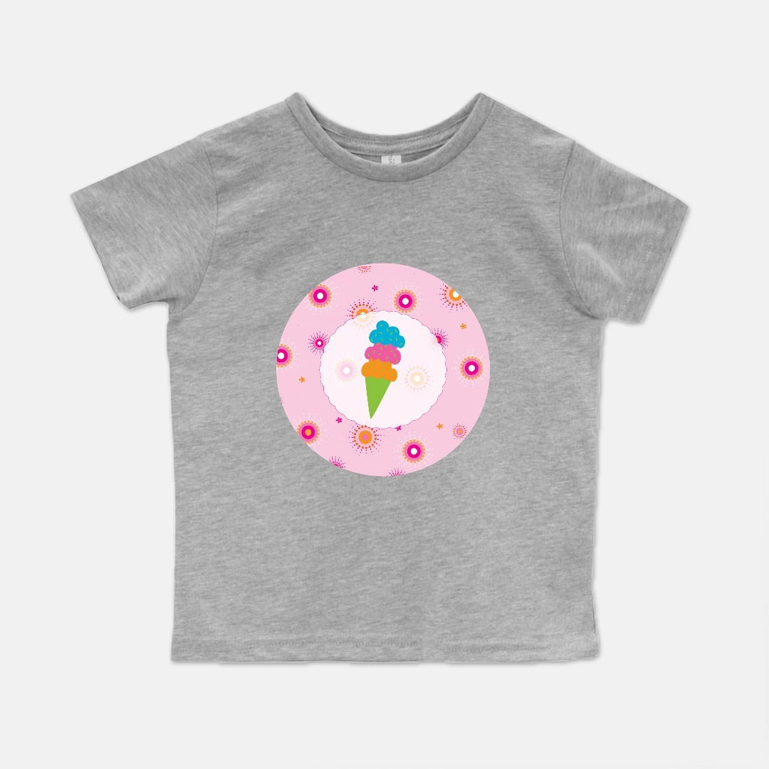 Firework Flowers Pink Triple Scoop Short-Sleeve Toddler Tee