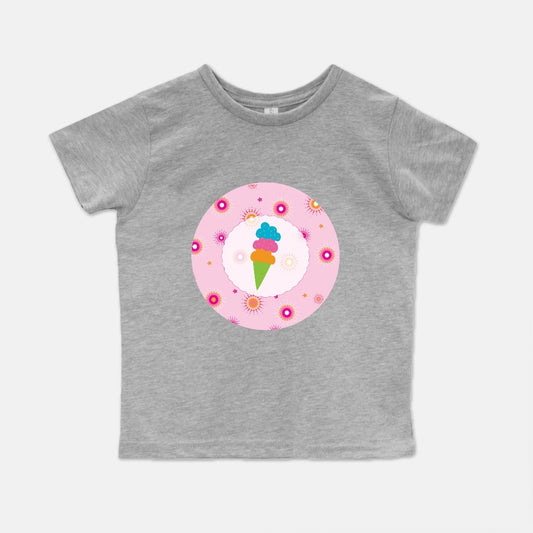 Firework Flowers Pink Triple Scoop Short-Sleeve Toddler Tee