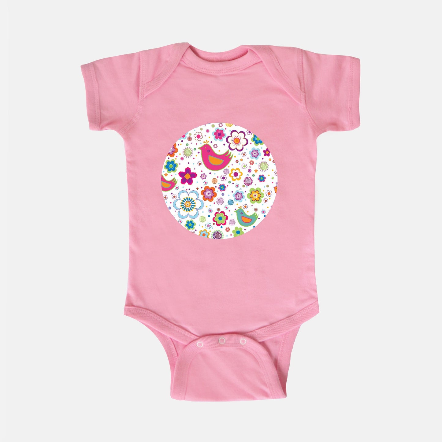 Bird Menagerie Short-Sleeve Baby Bodysuit