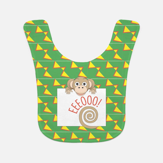 Jungle Animals Monkey Baby Bib, Yellow Pattern