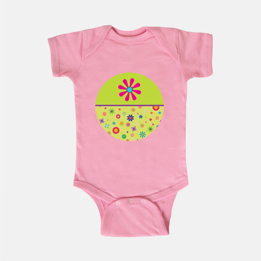 Floating Flowers Short-Sleeve Baby Bodysuit