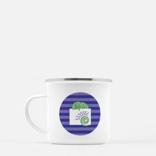 Jungle Animals Chameleon 10-oz. Camp Mug, Purple Pattern