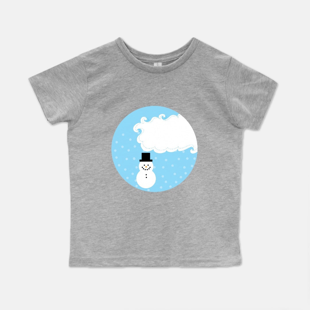 Whimsical White Snowman Short-Sleeve Toddler Tee