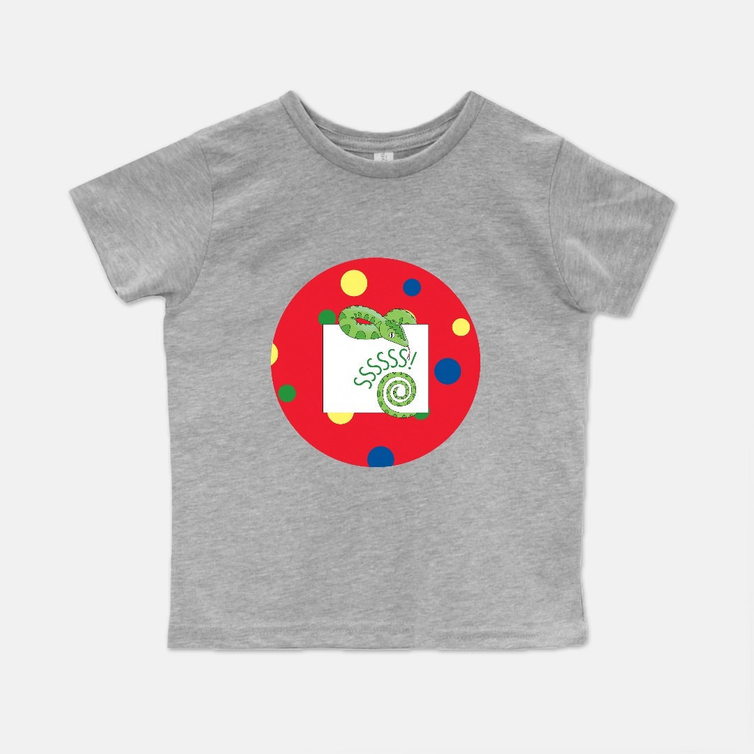 Jungle Animals Snake Short-Sleeve Toddler Tee, Red Pattern