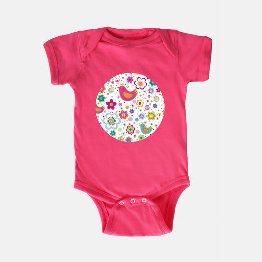 Bird Menagerie Short-Sleeve Baby Bodysuit