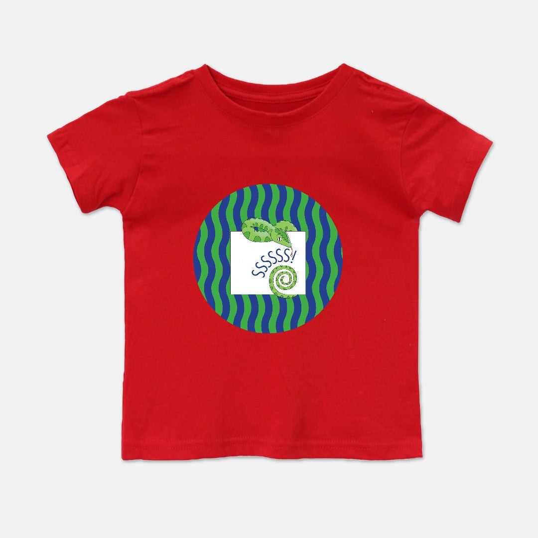 Jungle Animals Snake Short-Sleeve Toddler Tee, Green Pattern