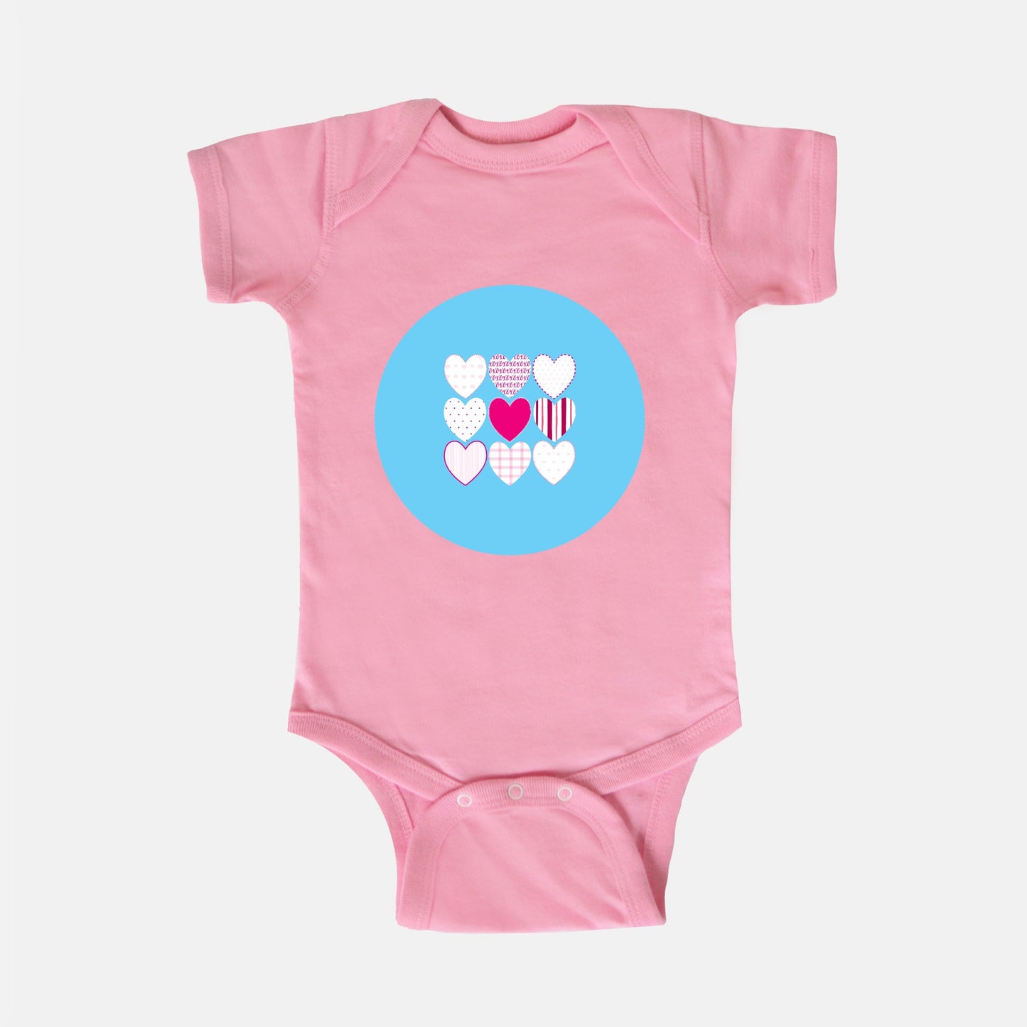 Happy Hearts Short-Sleeve Baby Bodysuit