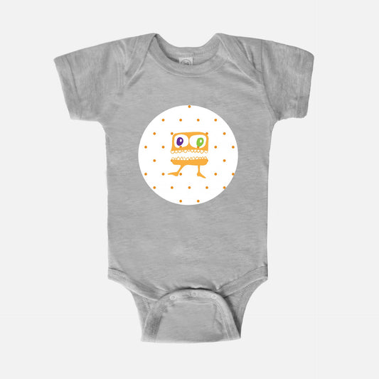 Orange Ogre Short-Sleeve Baby Bodysuit