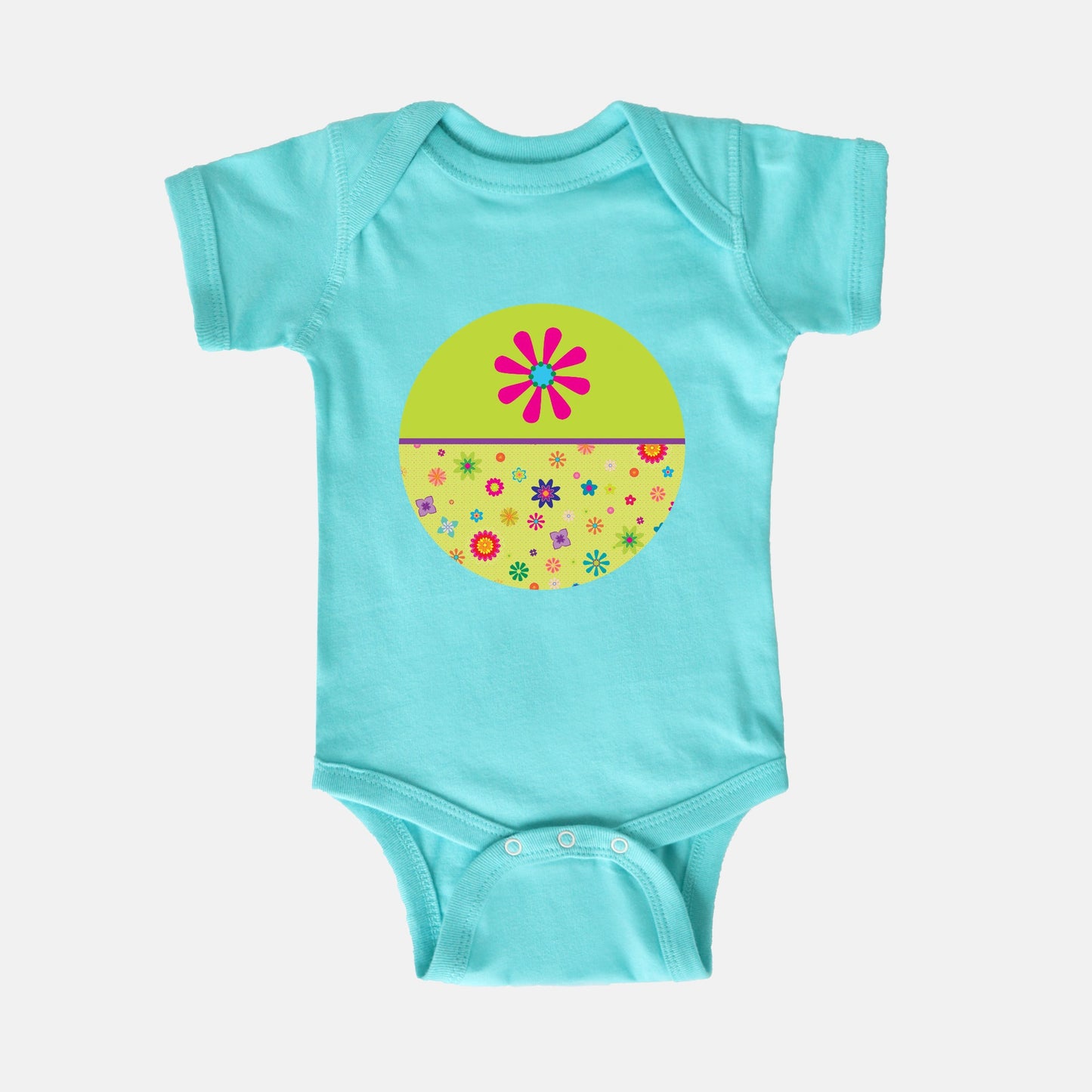 Floating Flowers Short-Sleeve Baby Bodysuit