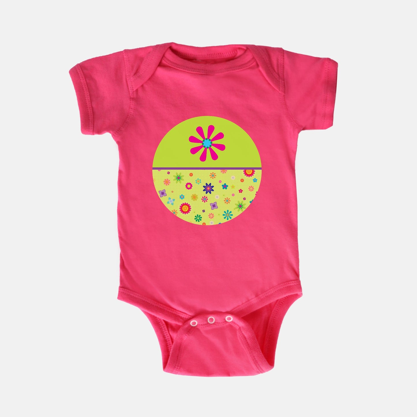 Floating Flowers Short-Sleeve Baby Bodysuit