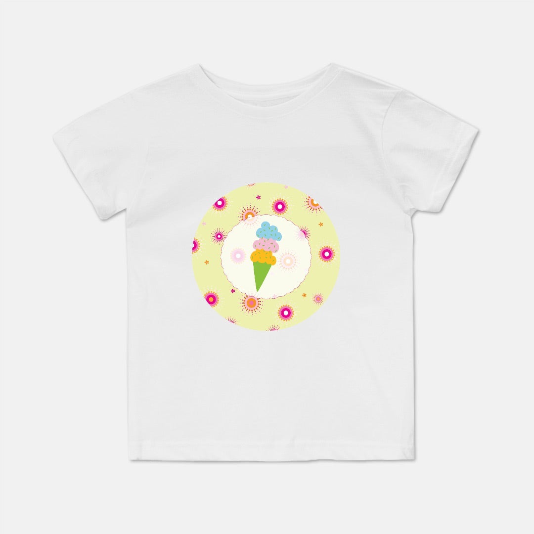 Firework Flowers Yellow Triple Scoop Short-Sleeve Toddler Tee